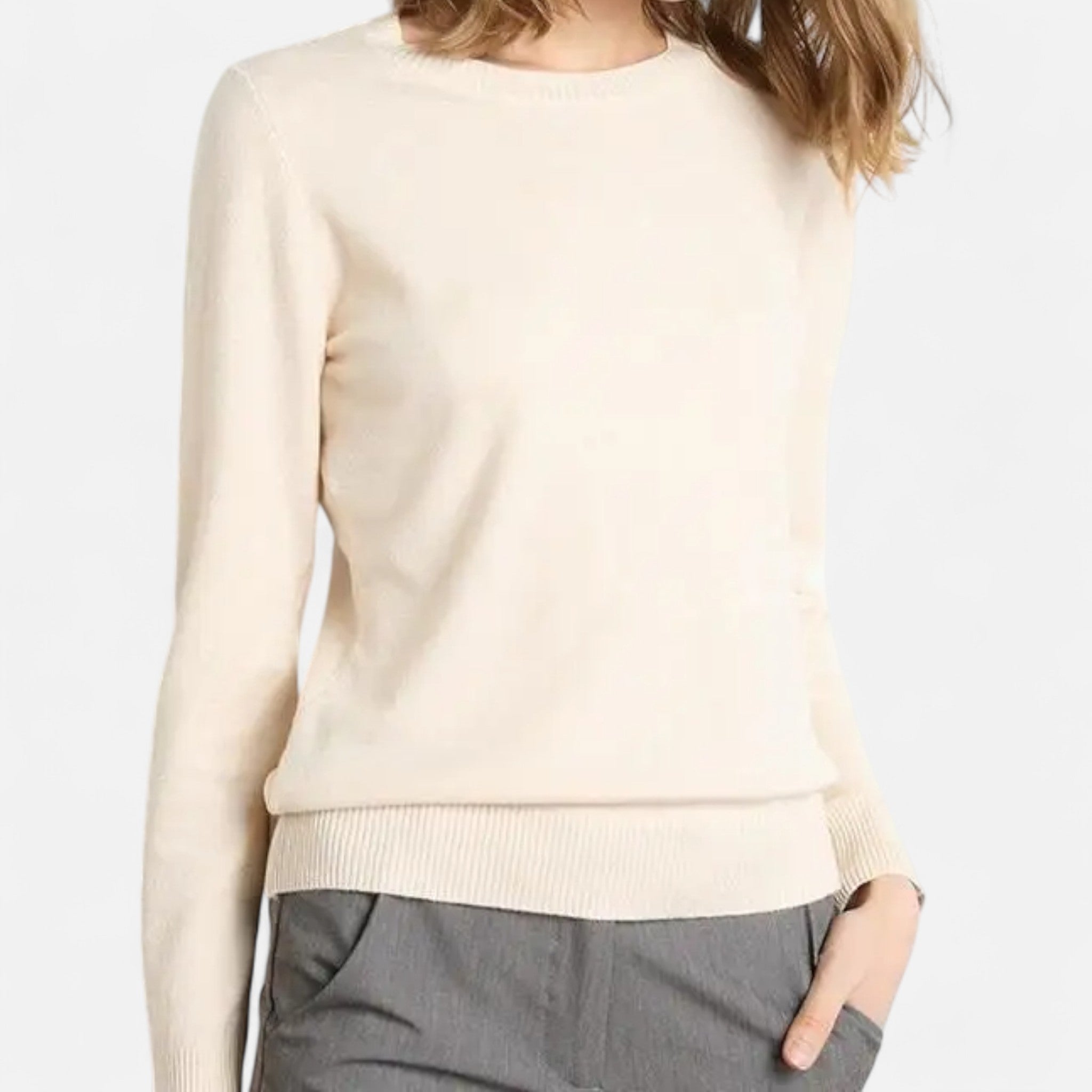 Velclairemode | Women's Merino Wool Crew Neck Sweater