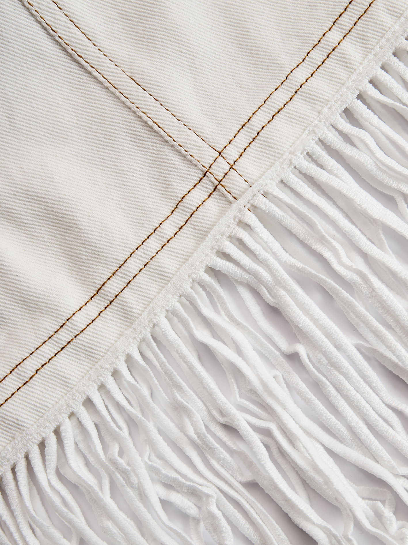 Robe Courte en Denim avec Manches Bouffantes et Ourlet à Franges pour Femme