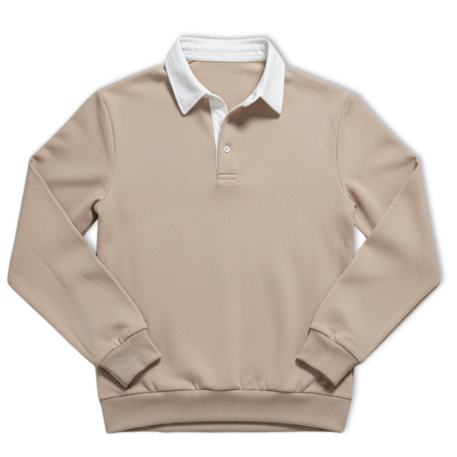 Sweat-shirt Homme à Col Polo Manches Longues Pull Décontracté et Social