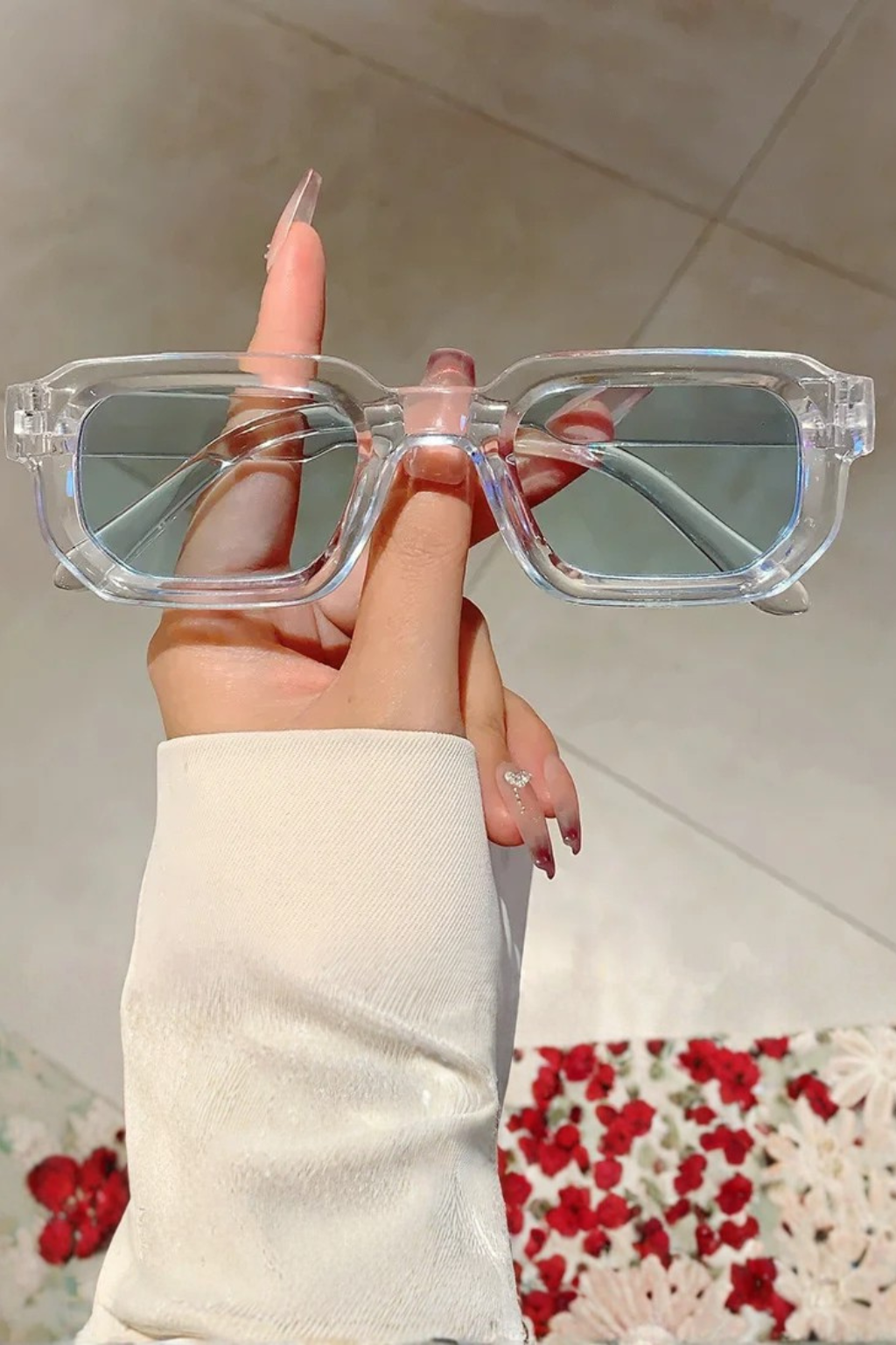 Gafas de Sol Cuadradas Retro con Montura Robusta y Lentes Oscuros Tinteados
