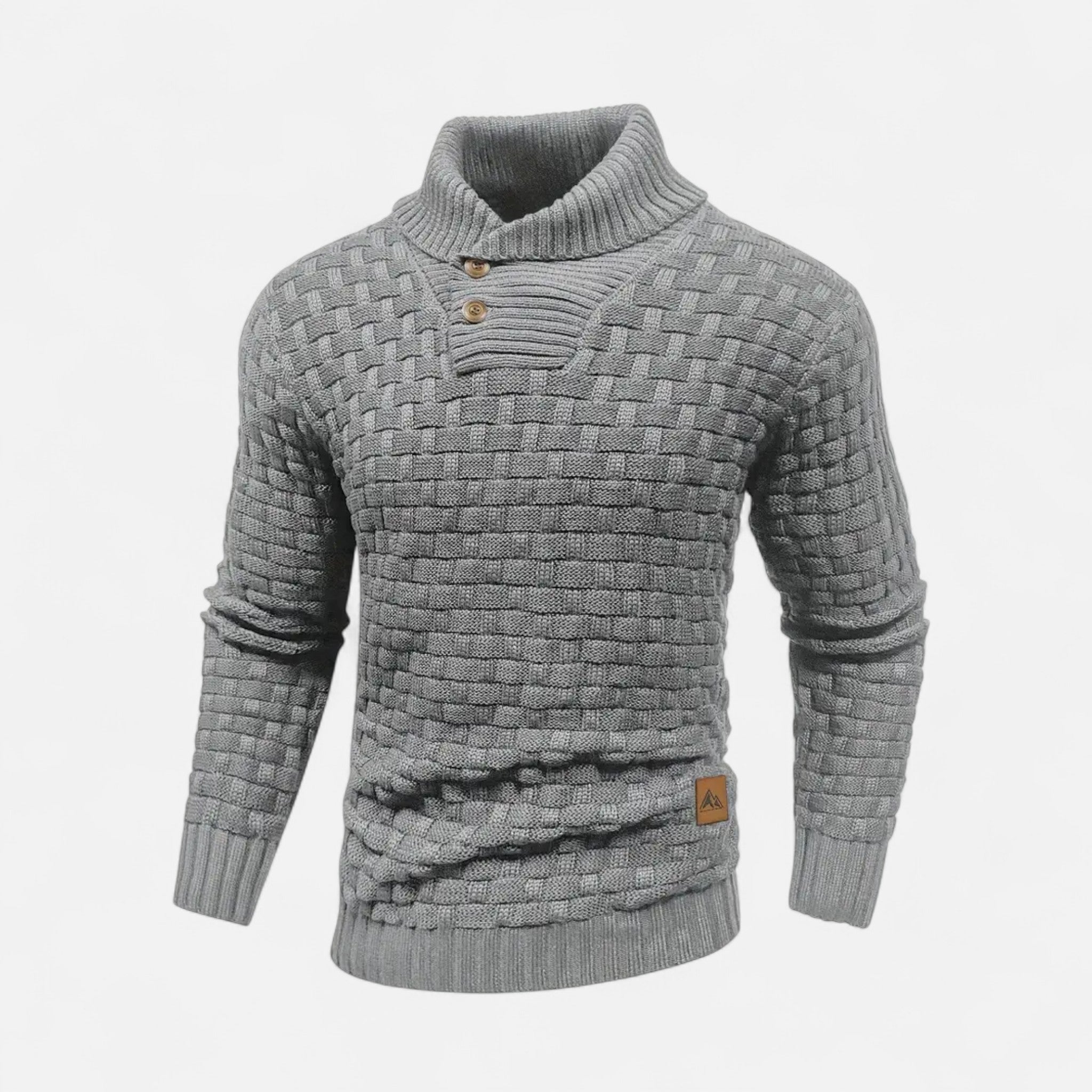 Velclairemode | Men's Chic Waffle Knit Sweater for Winter