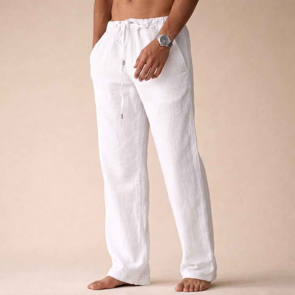 Pantalon En Lin À Cordon Serrage
