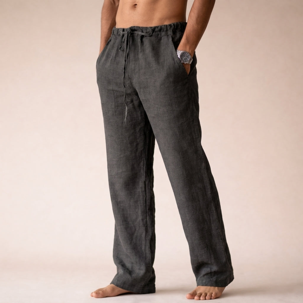 Pantalon En Lin À Cordon Serrage