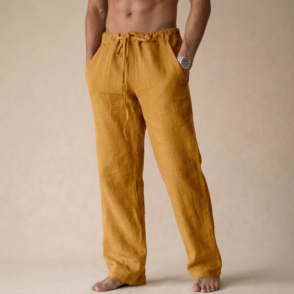 Pantalon En Lin À Cordon Serrage