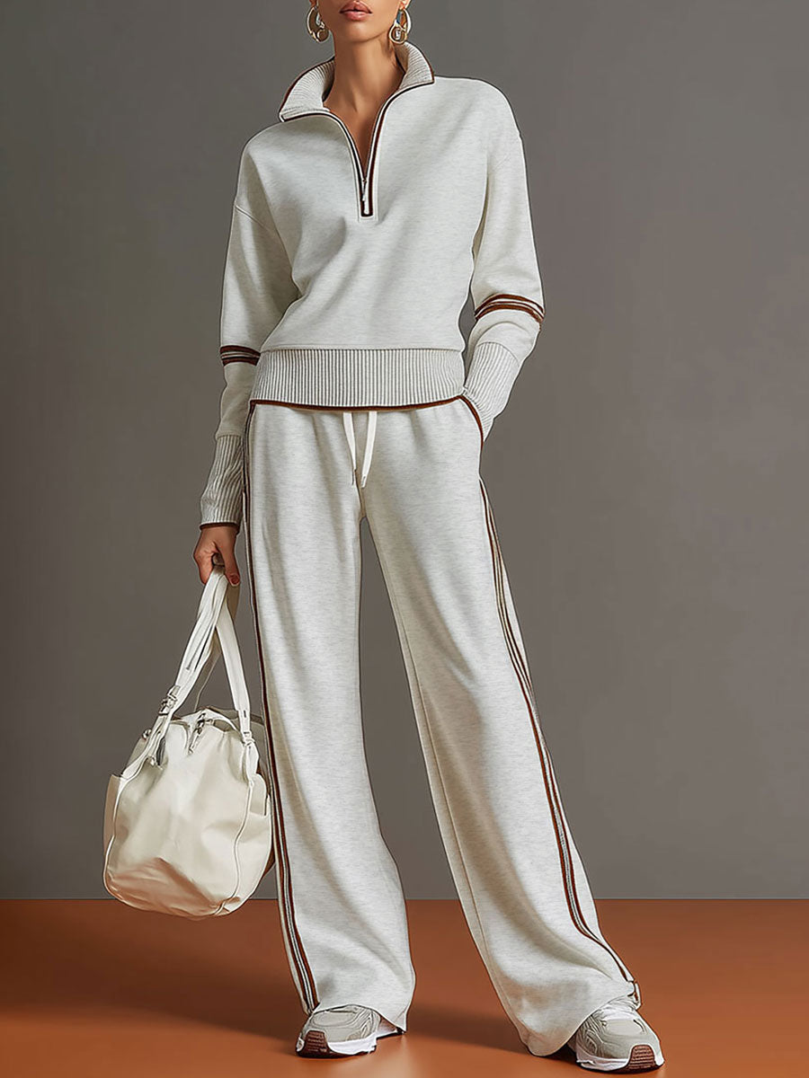 Women's Everyday Blouse and Trousers Set Loose Fit Wide Leg Comfortable
