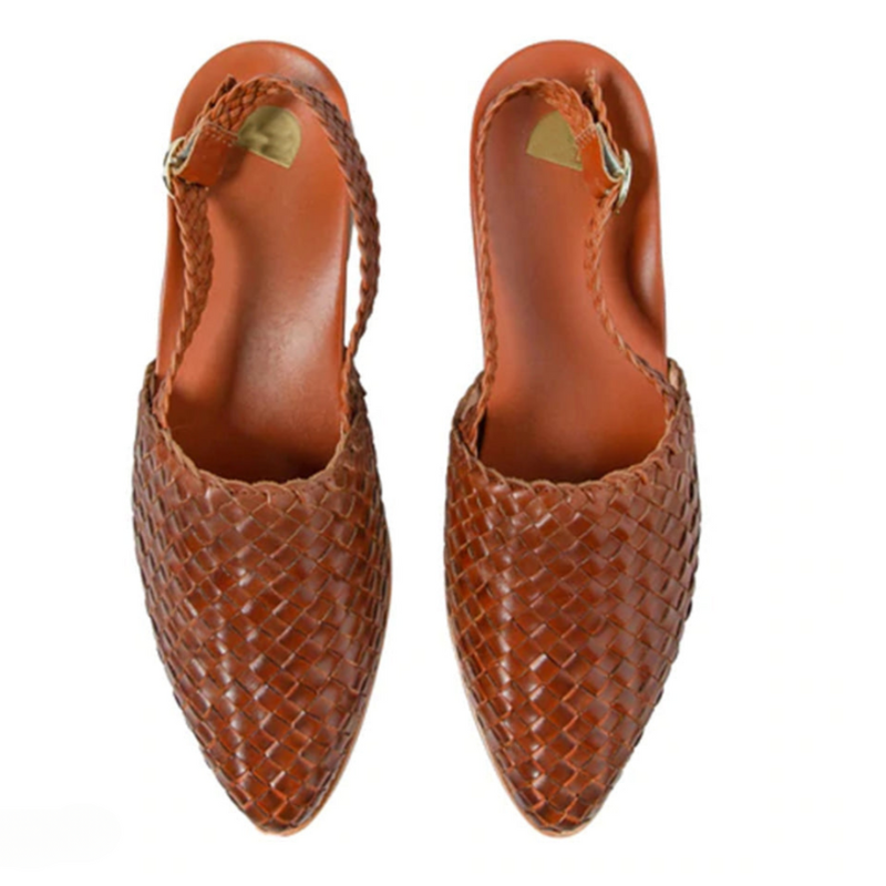 Sandales pour femme - chaussures tressées à bride arrière - vacances