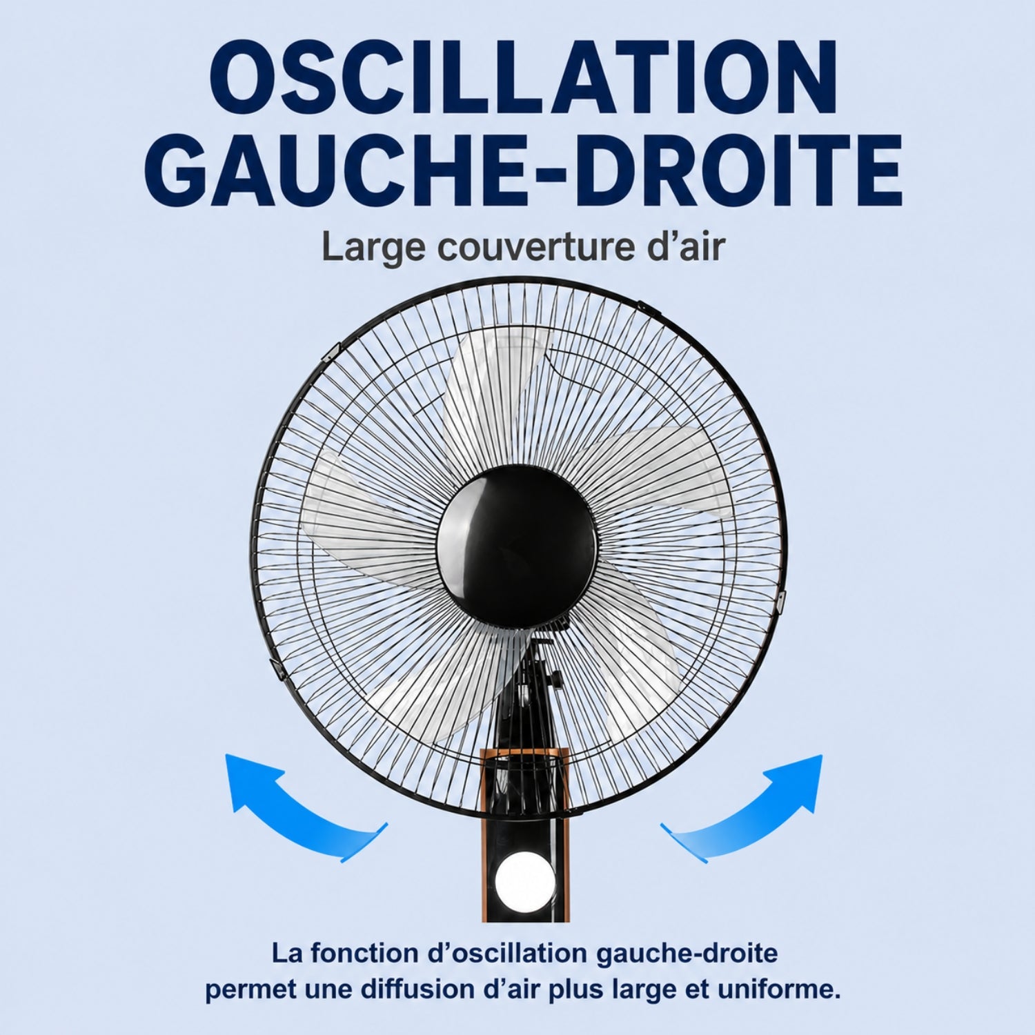 Ventilador de pie con control remoto y oscilación