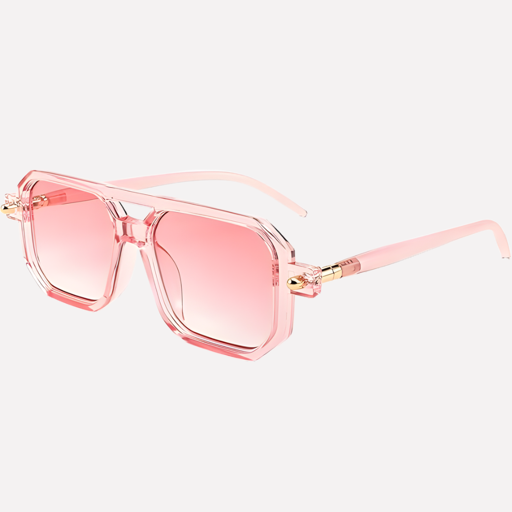 Unisex geometriske pilot-solbriller med UV-beskyttelsesglas