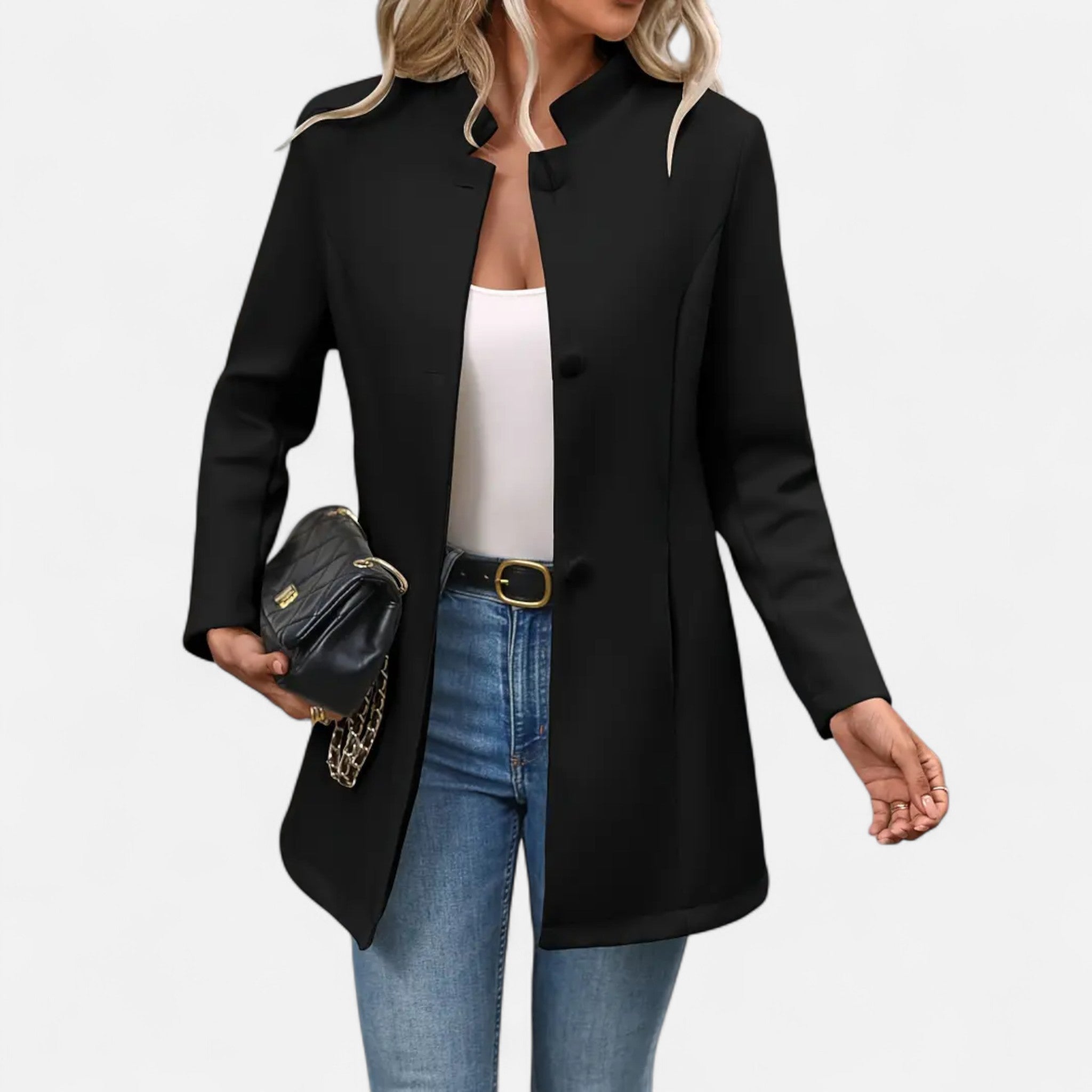 Velclairemode | Elegant Women's Buttoned Blazer for Fall-Spring