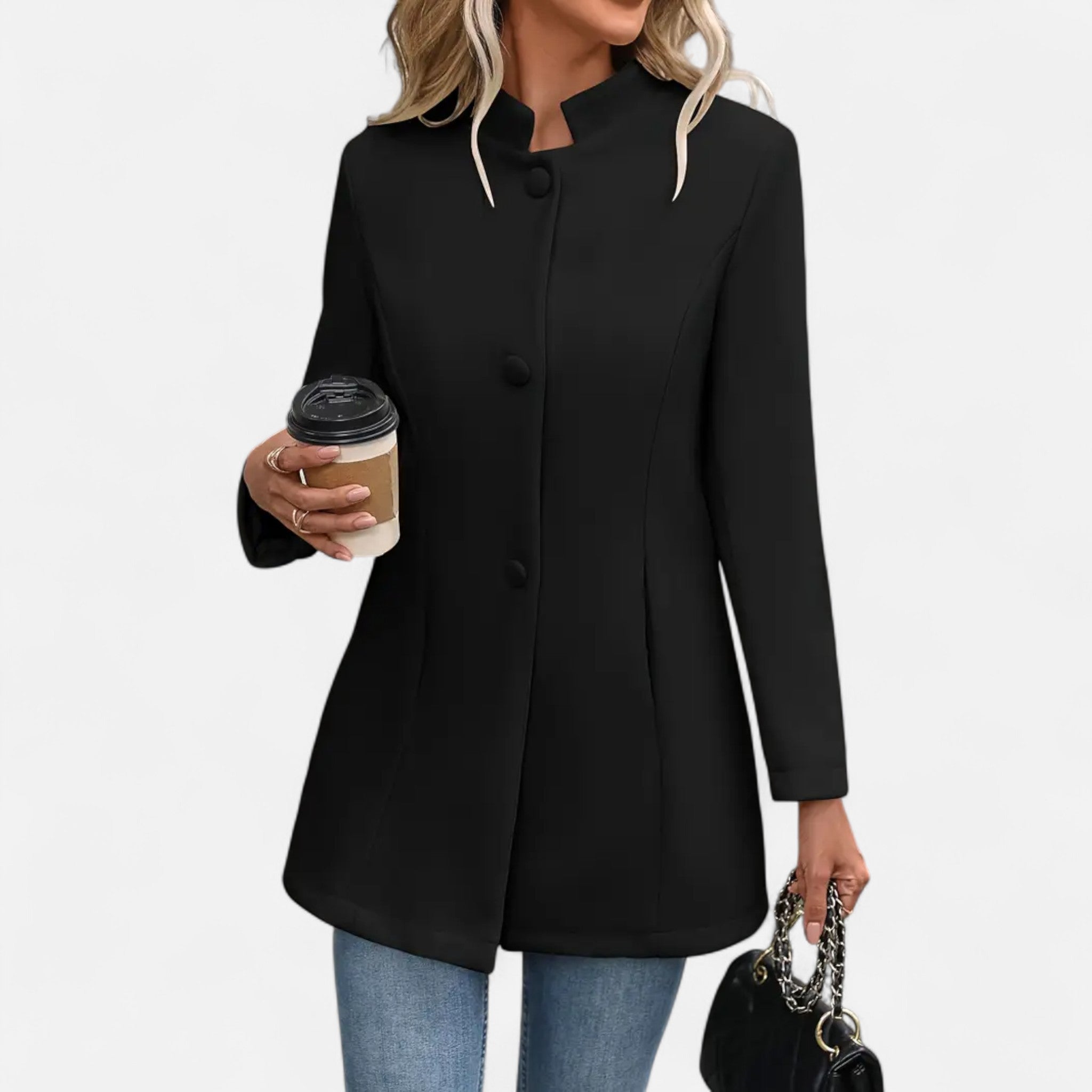 Velclairemode | Elegant Women's Buttoned Blazer for Fall-Spring