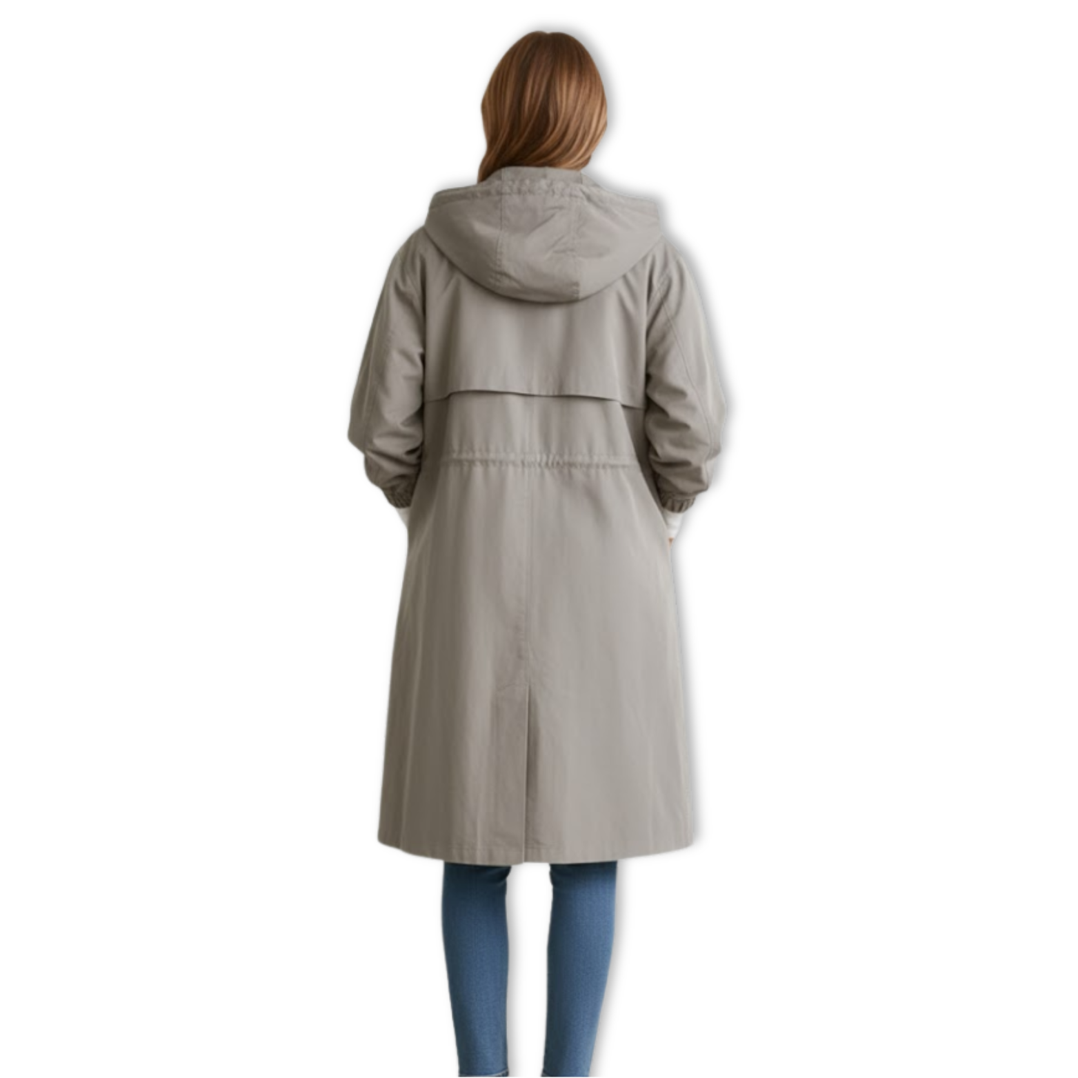 Manteau Midi Décontracté Femme à Manches Longues pour l’Automne avec Taille Cintrée Élégante