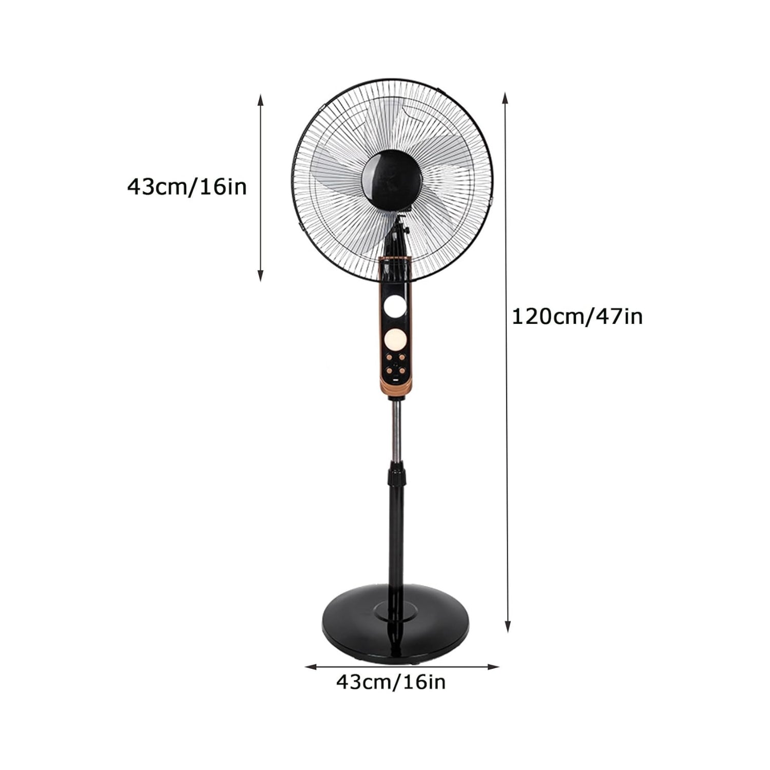 Fjernstyret Solcelledrevet Gulvventilator