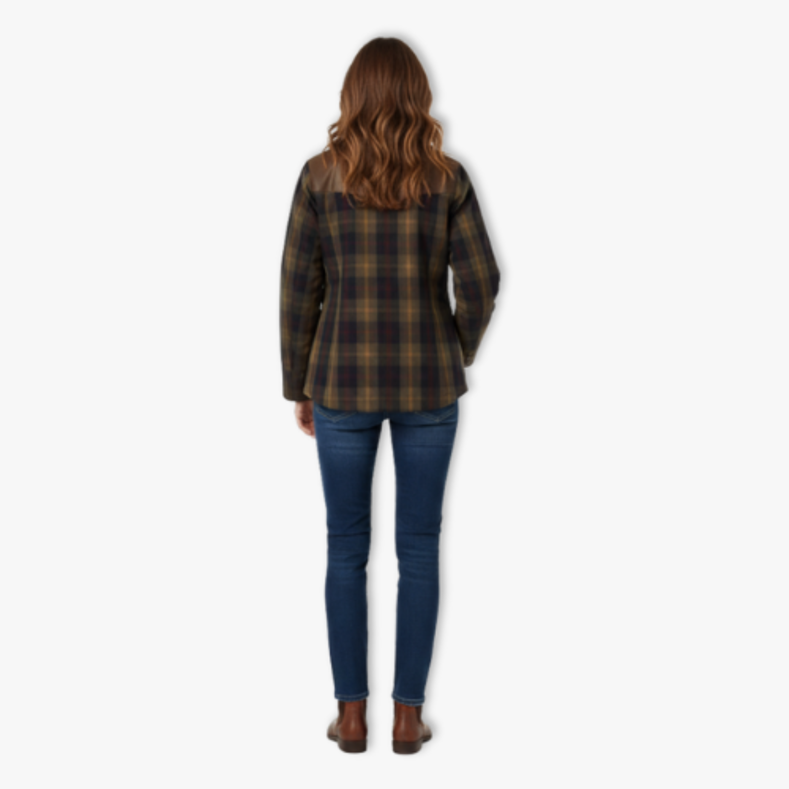 Veste Décontractée à Carreaux Patchwork Femme Manches Longues Boutonnée Simple