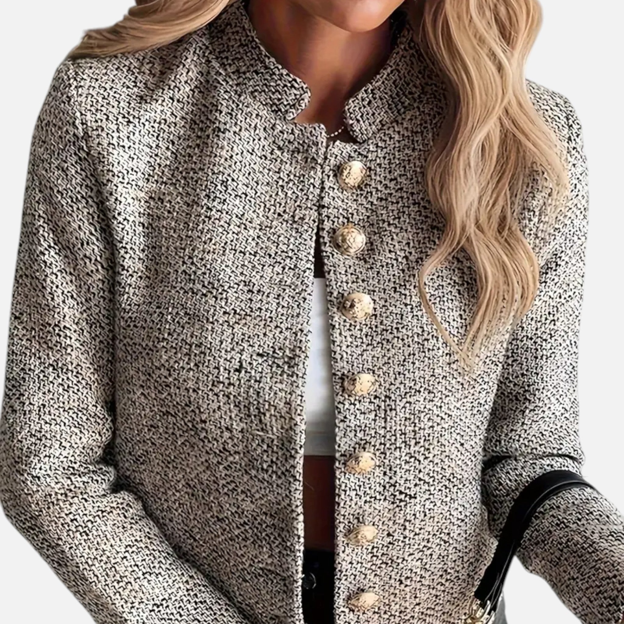 Velclairemode | Women's Chic Tweed Blazer for Fall-Spring