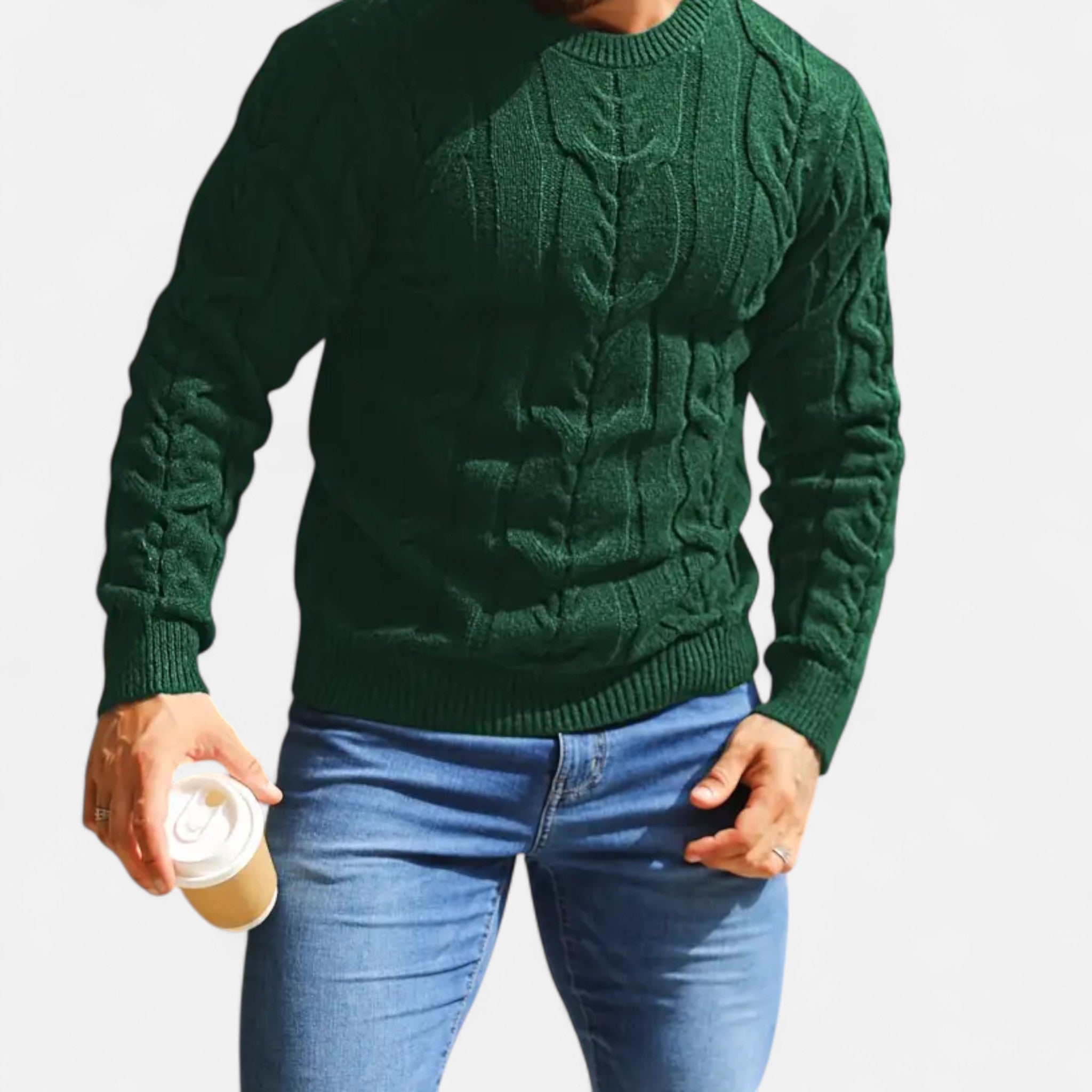 Velclairemode | Men's Striped Round Neck Sweater Fall-Winter