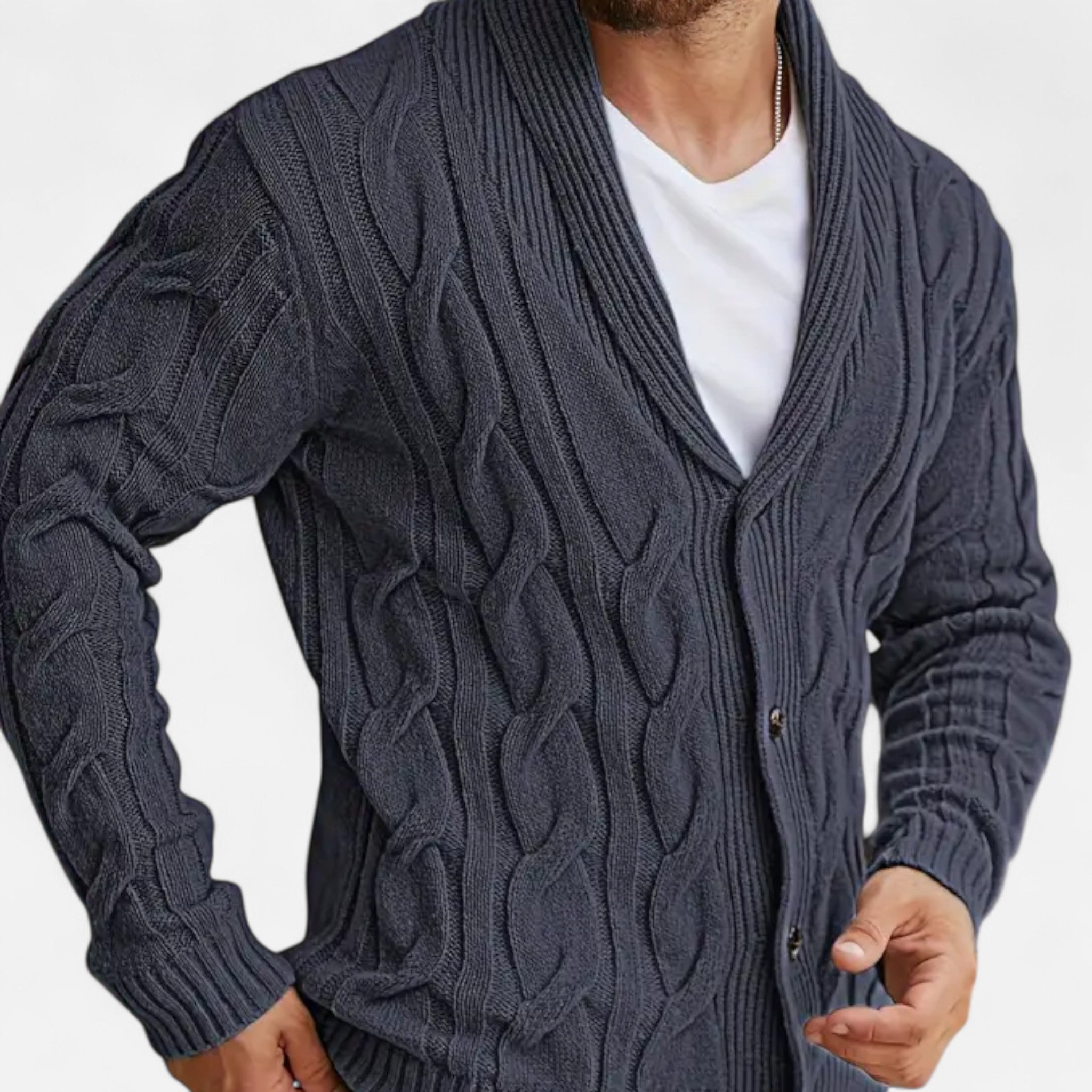 Velclairemode | Men's Cardigan Geometric Patterns Winter Elegance
