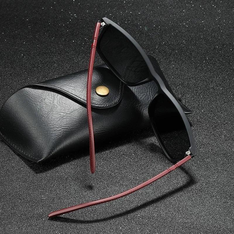 Polarized Sports and Driving Glasses with Rectangular Frame and Soft Nose Pads