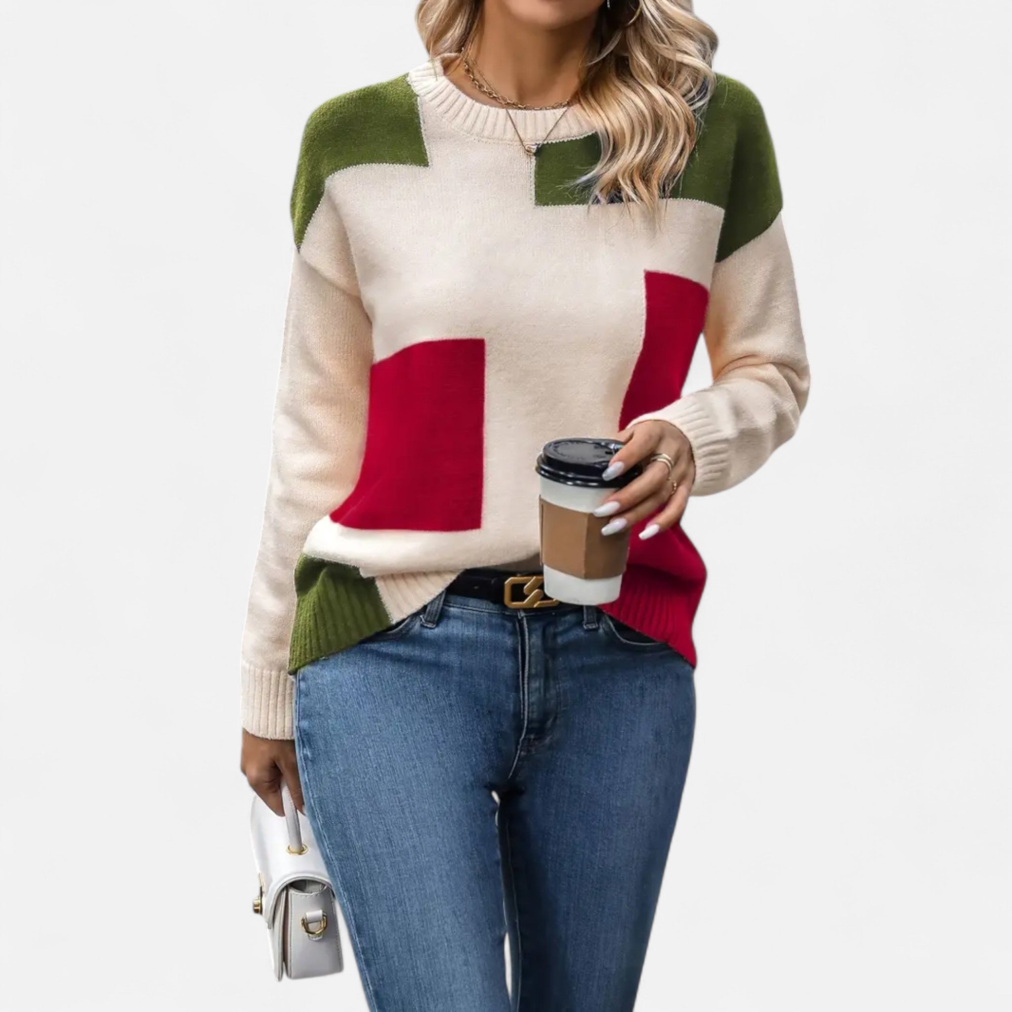Velclairemode.com | Women's round neck sweater in soft knit
