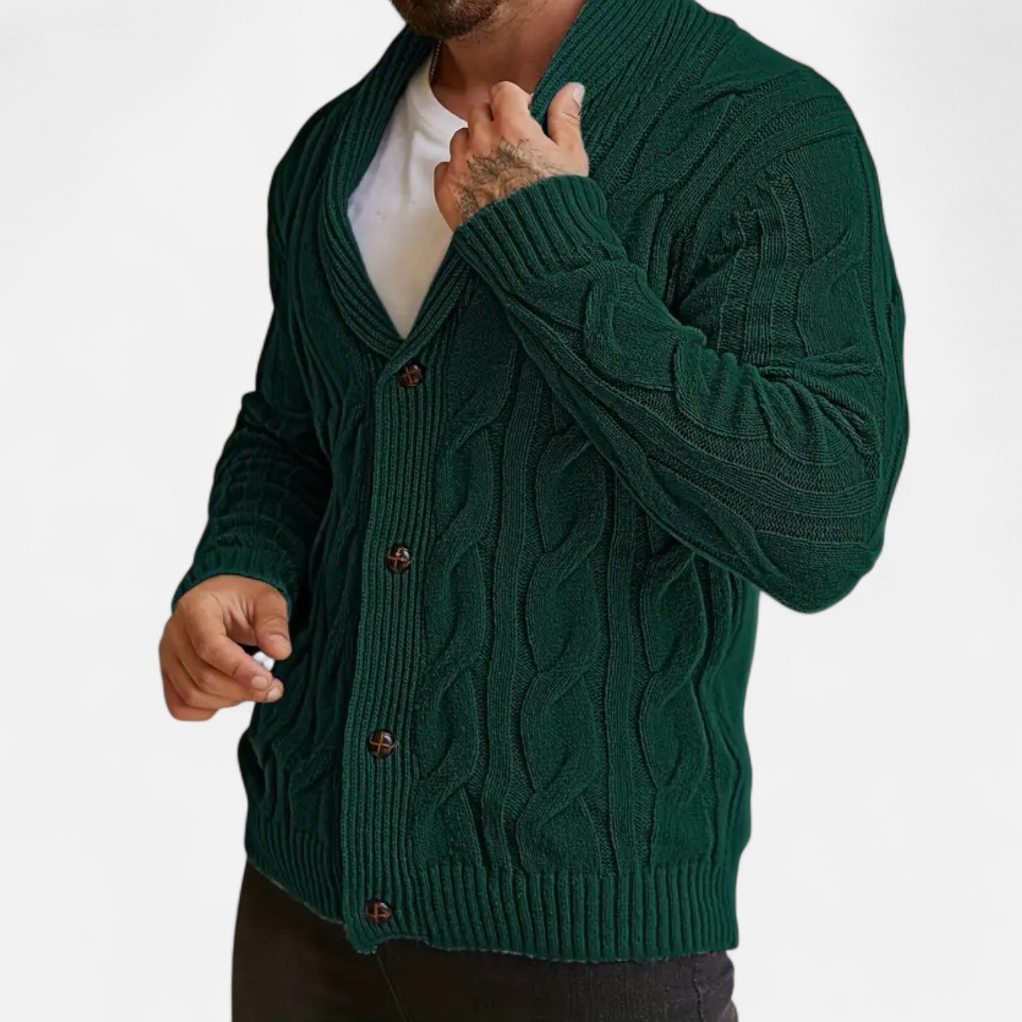 Velclairemode | Men's Cardigan Geometric Patterns Winter Elegance