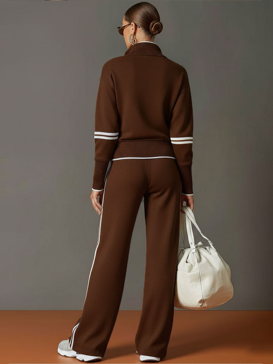Women's Everyday Blouse and Trousers Set Loose Fit Wide Leg Comfortable