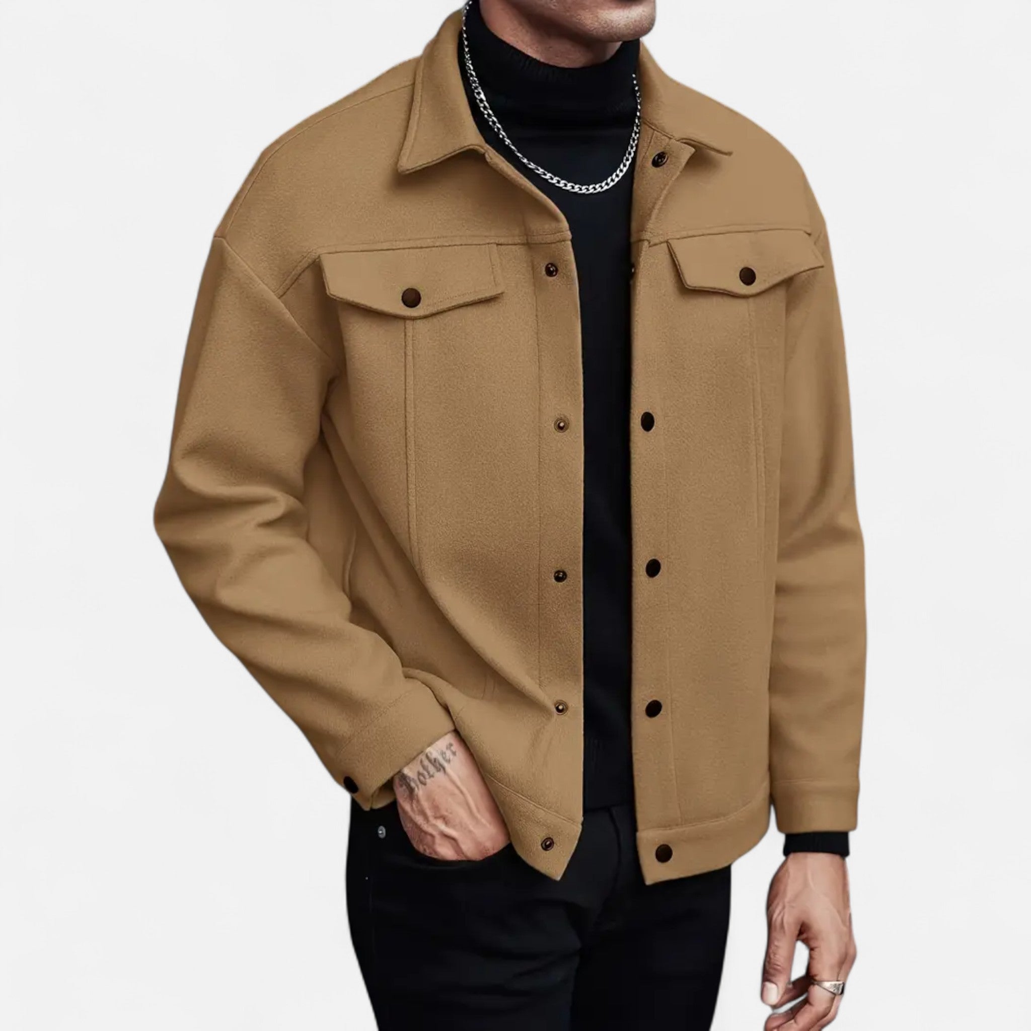Velclairemode | European Men's Jacket with Lapel Collar for Spring and Autumn