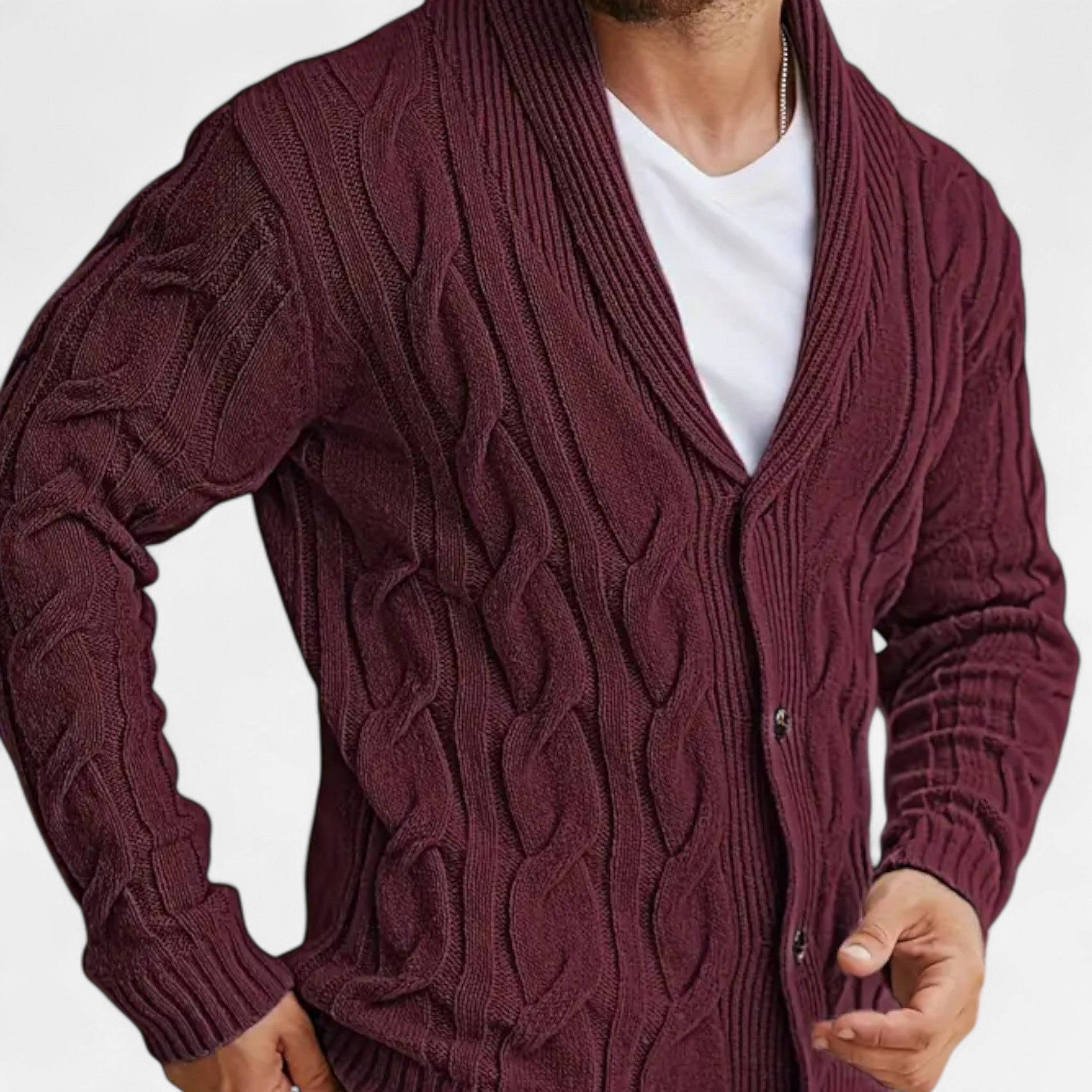 Velclairemode | Men's Cardigan Geometric Patterns Winter Elegance