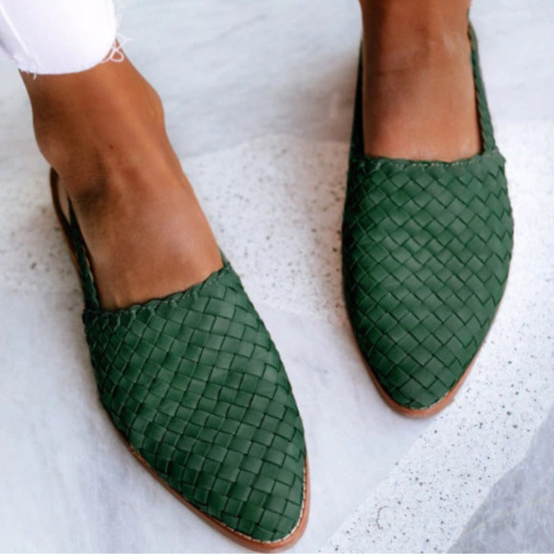 Sandales pour femme - chaussures tressées à bride arrière - vacances