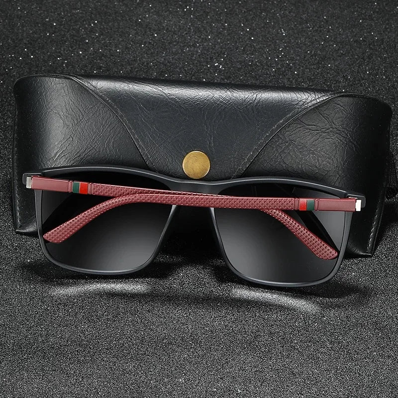 Polarized Sports and Driving Glasses with Rectangular Frame and Soft Nose Pads