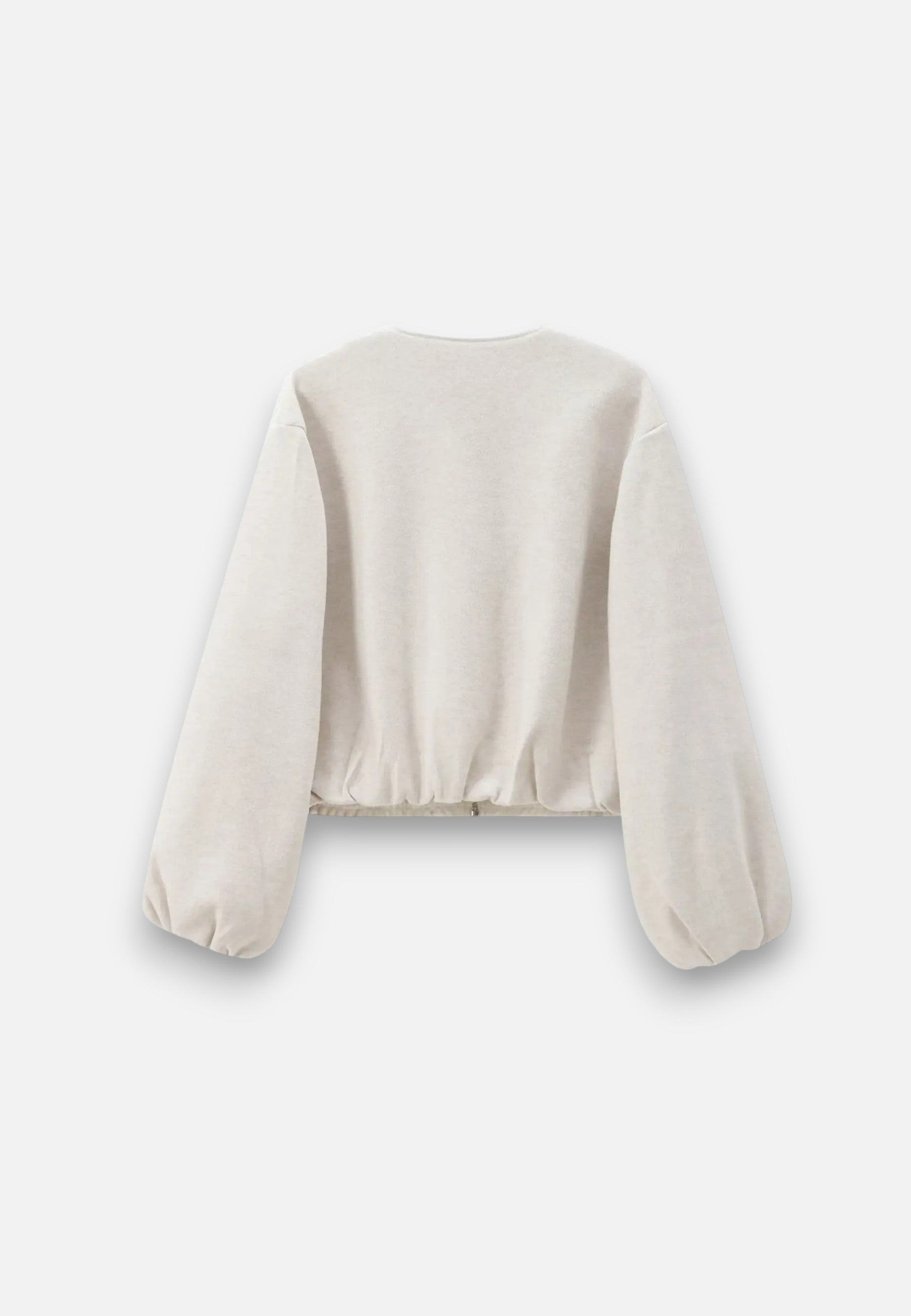 Veste Bomber en Polaire à Manches Longues et Fermeture Éclair pour Femme