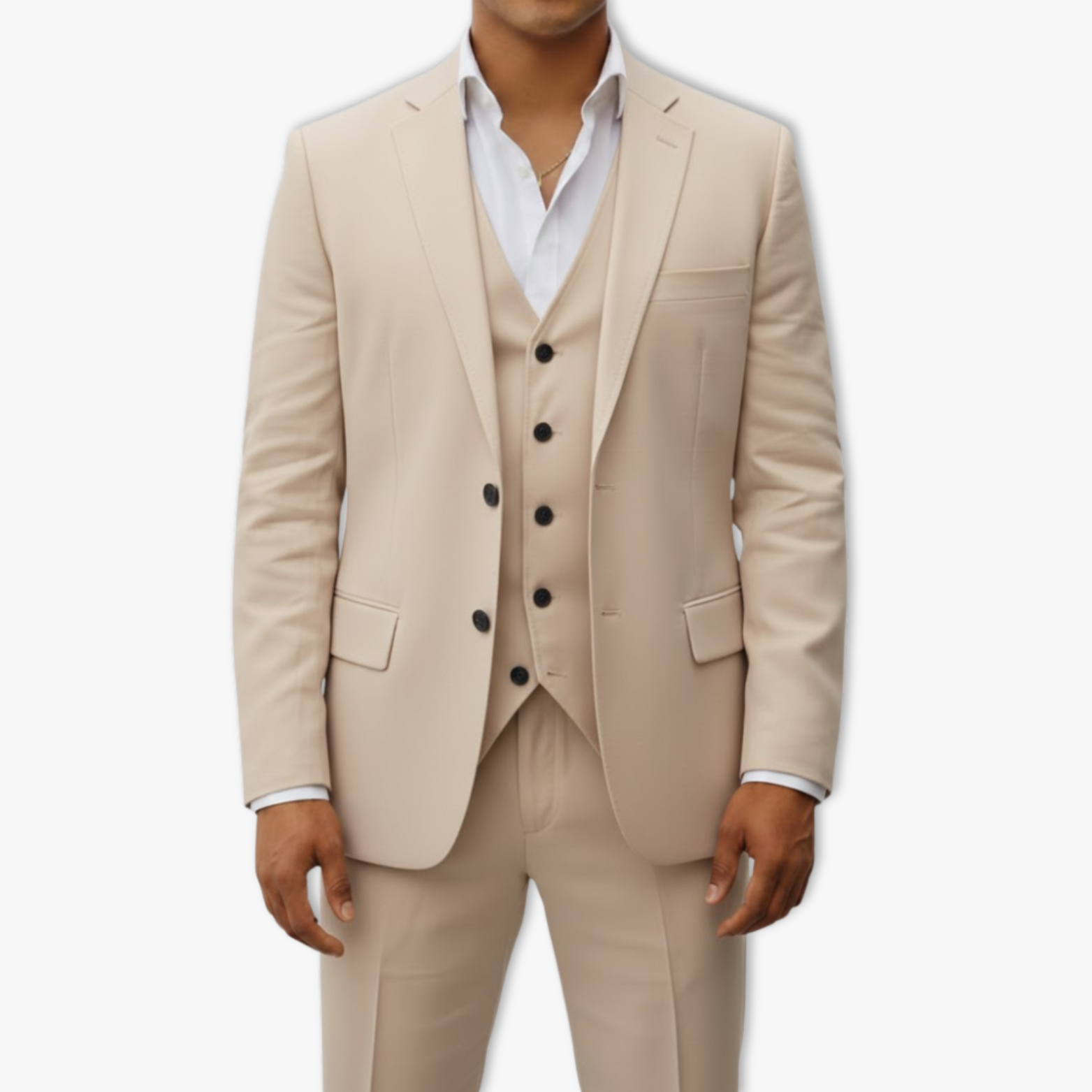 Costume 3 pièces en lin pour homme – Ensemble Tuxedo décontracté d’été pour la plage