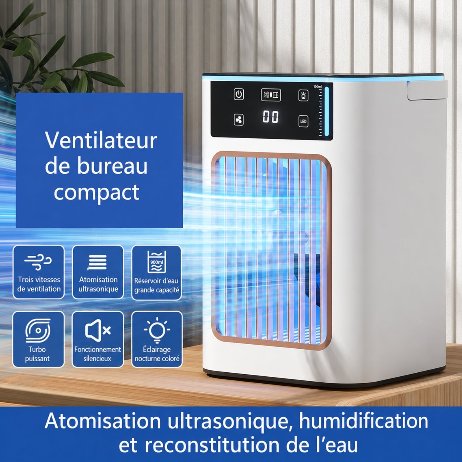 Enfriador de aire USB compacto con nebulización