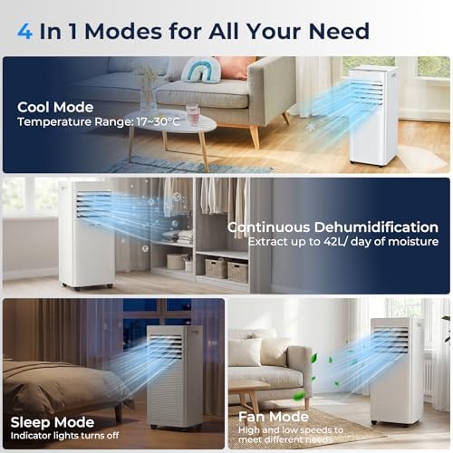 Ar Condicionado Portátil 3 em 1 9000 BTU para Pequenos Ambientes e Quartos