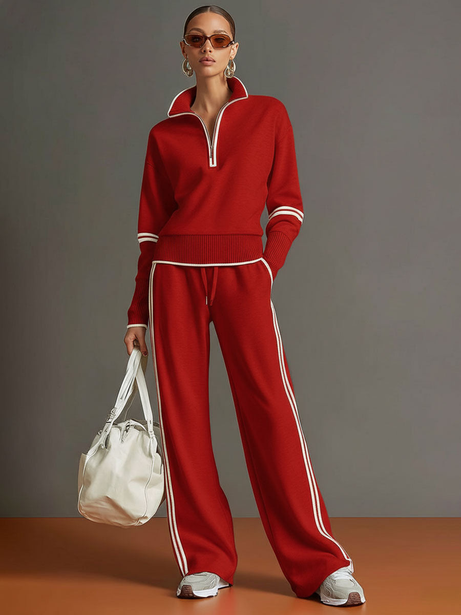 Women's Everyday Blouse and Trousers Set Loose Fit Wide Leg Comfortable
