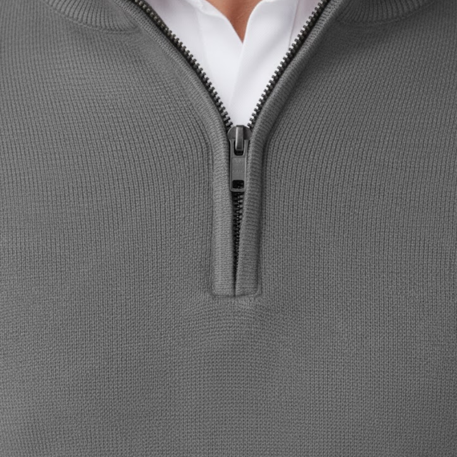 Pull-Over à Quart de Zip pour Homme Col Montant Slim en Maille