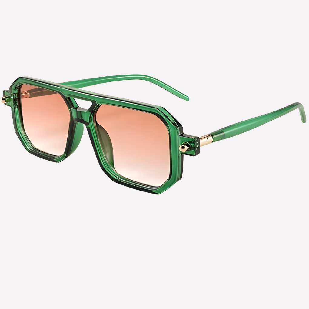 Unisex geometriske pilot-solbriller med UV-beskyttelsesglas