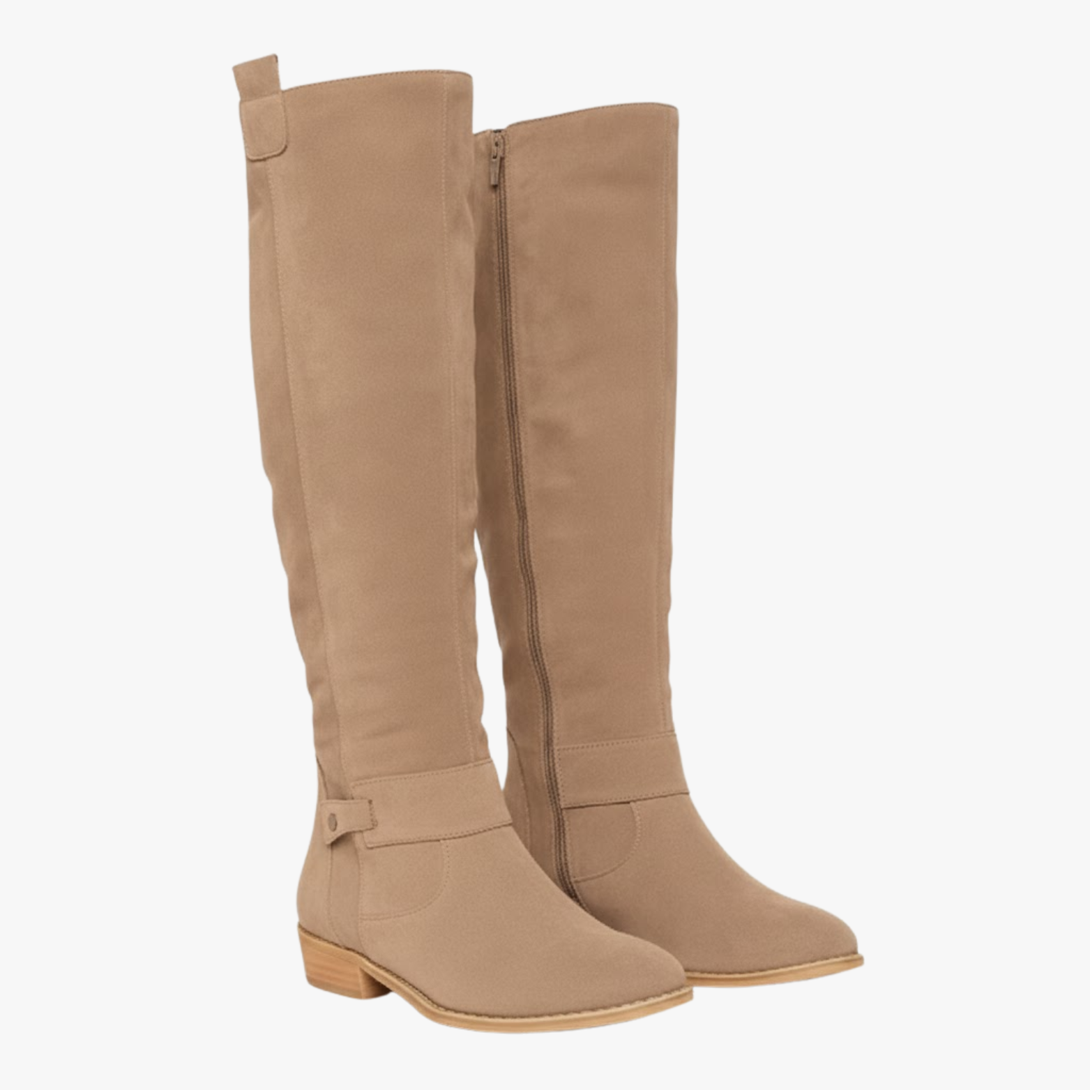 Bottes Cuissardes en Suédine Femme à Talon Bas avec Zip Latéral – Automne/Hiver