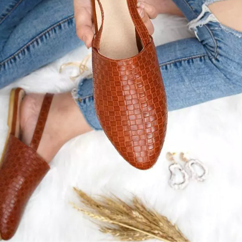 Sandales pour femme - chaussures tressées à bride arrière - vacances