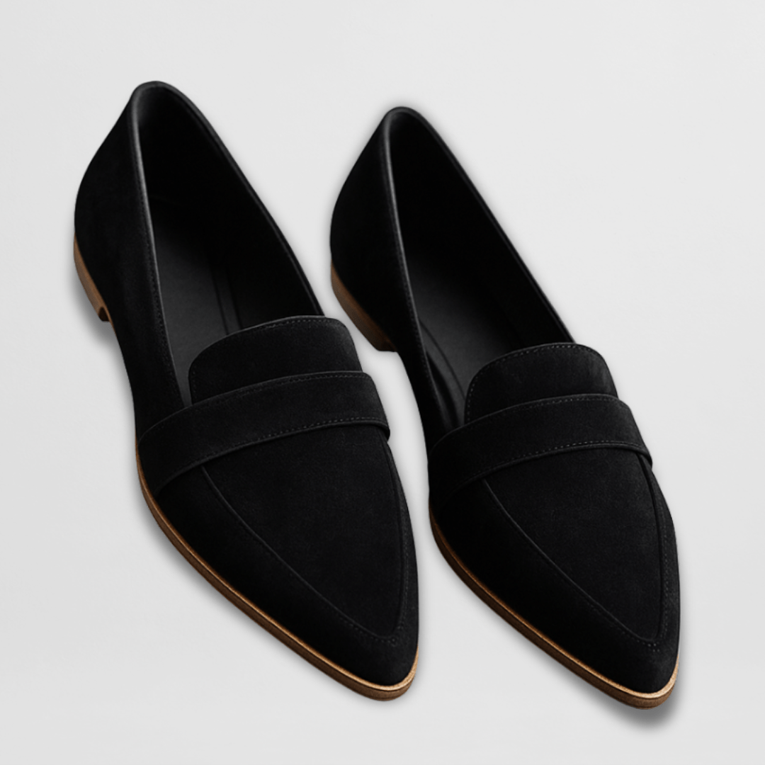 Mocassins Pointus en Daim pour Femme avec Semelle Souple et Confortable