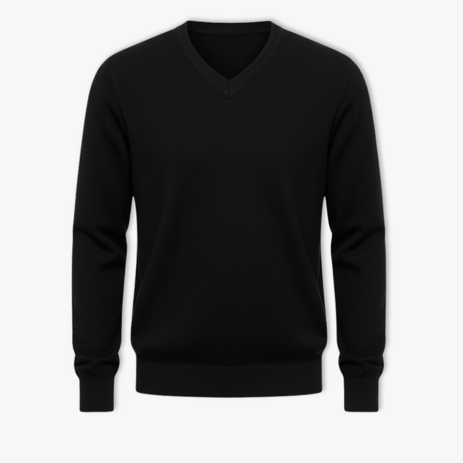 Pull en coton à col en V pour hommes, manches longues, coupe ample, décontracté