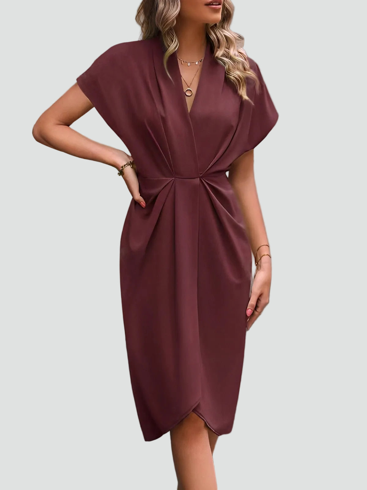 Robe Midi Cache-cœur Évasée