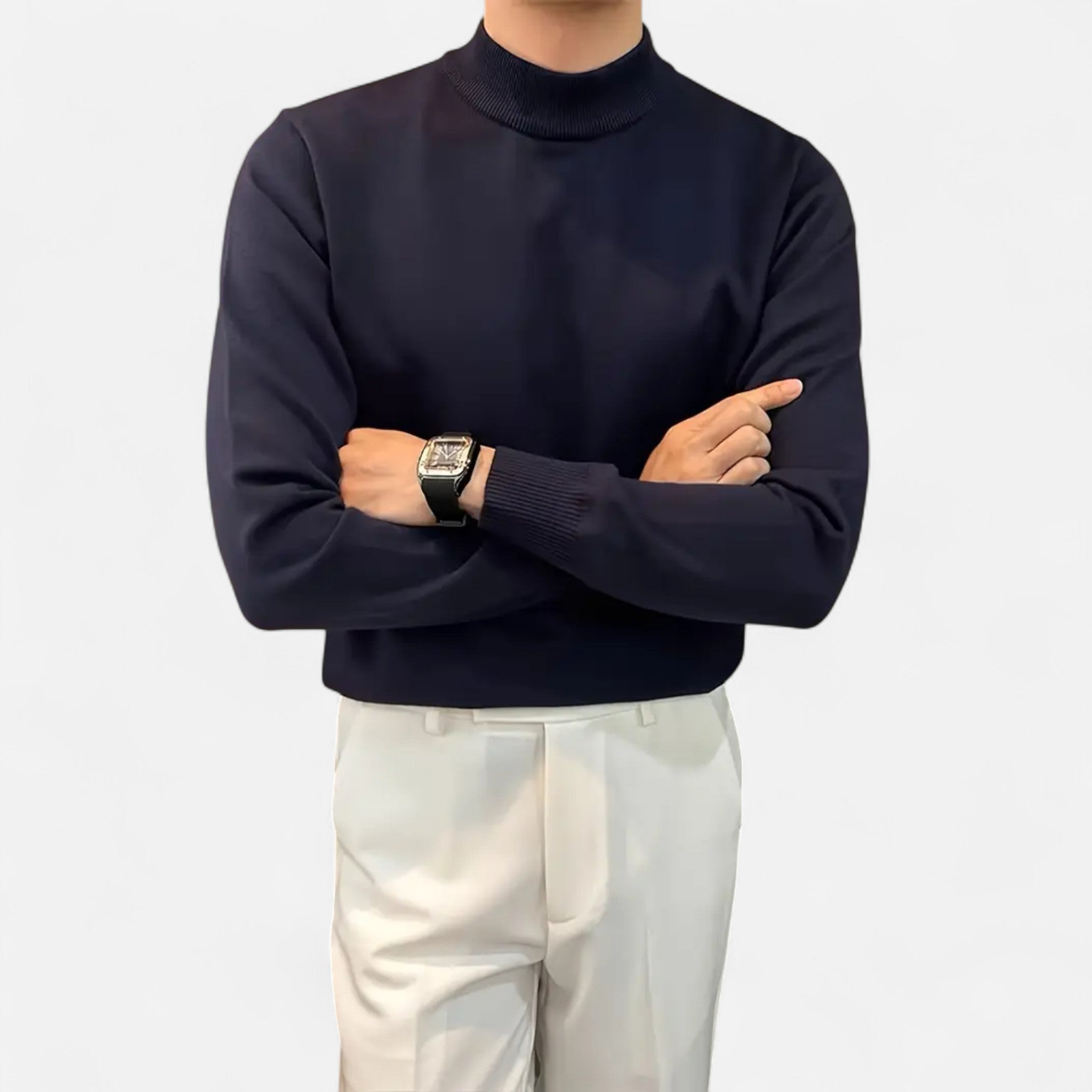 Velclairemode | Men's High Neck Sweater Professional Elegance