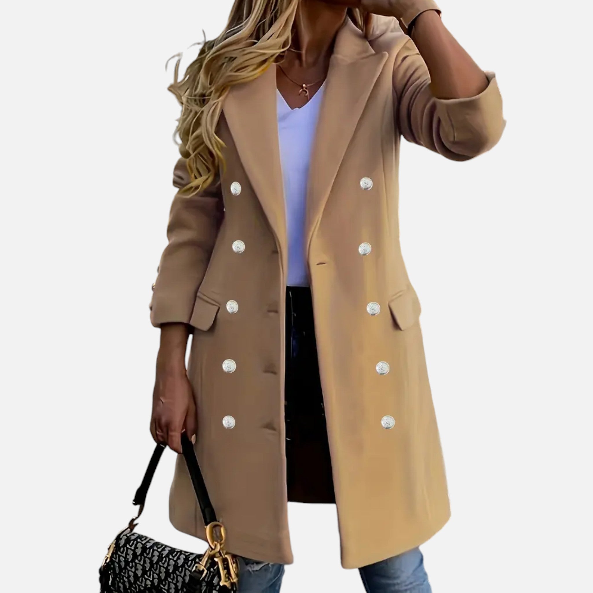 Velclairemode | Elegant Women's Buttoned Winter Coat