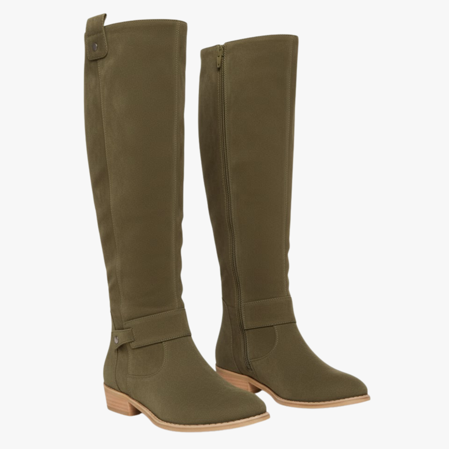 Bottes Cuissardes en Suédine Femme à Talon Bas avec Zip Latéral – Automne/Hiver