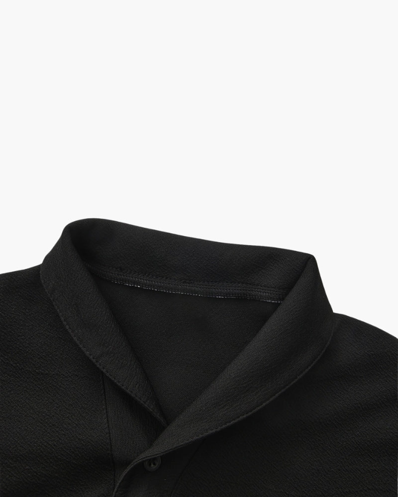 Ensemble de Détente en Coton pour Homme avec Chemise à Revers et Pantalon Large