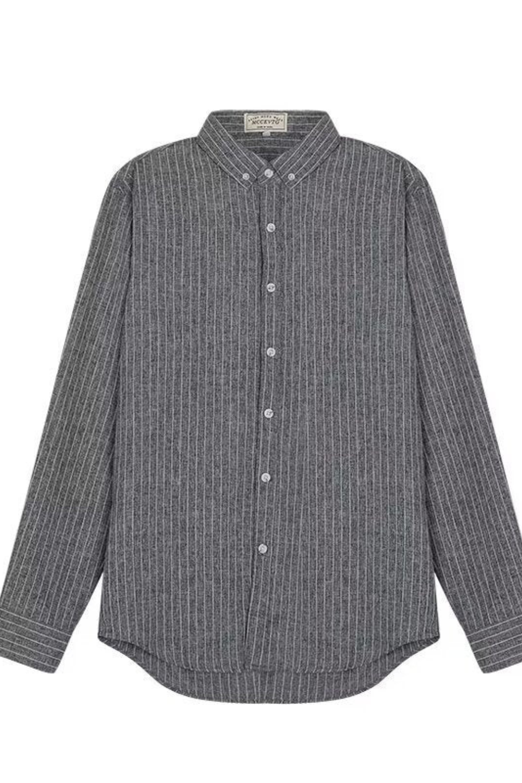Chemise Formelle Rayée à Manches Longues et Coupe Ajustée pour Homme