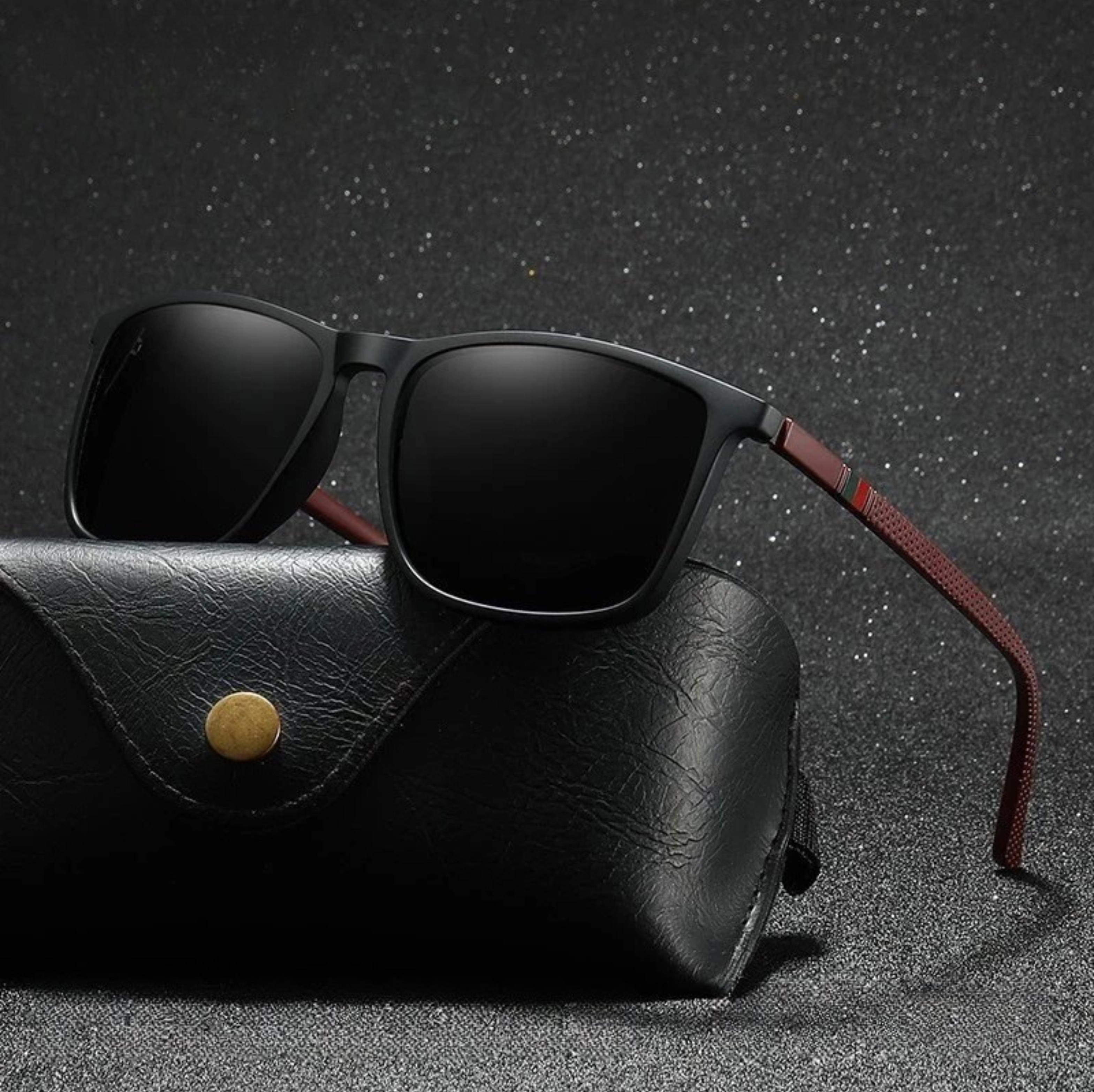 Polarized Sports and Driving Glasses with Rectangular Frame and Soft Nose Pads