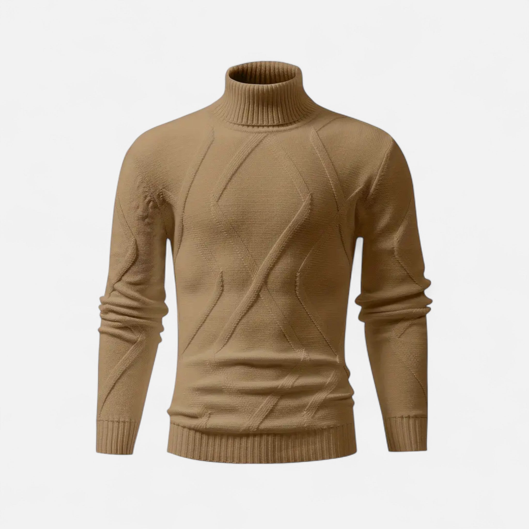 Velclairemode | Men's Ribbed Knit High Neck Sweater Winter