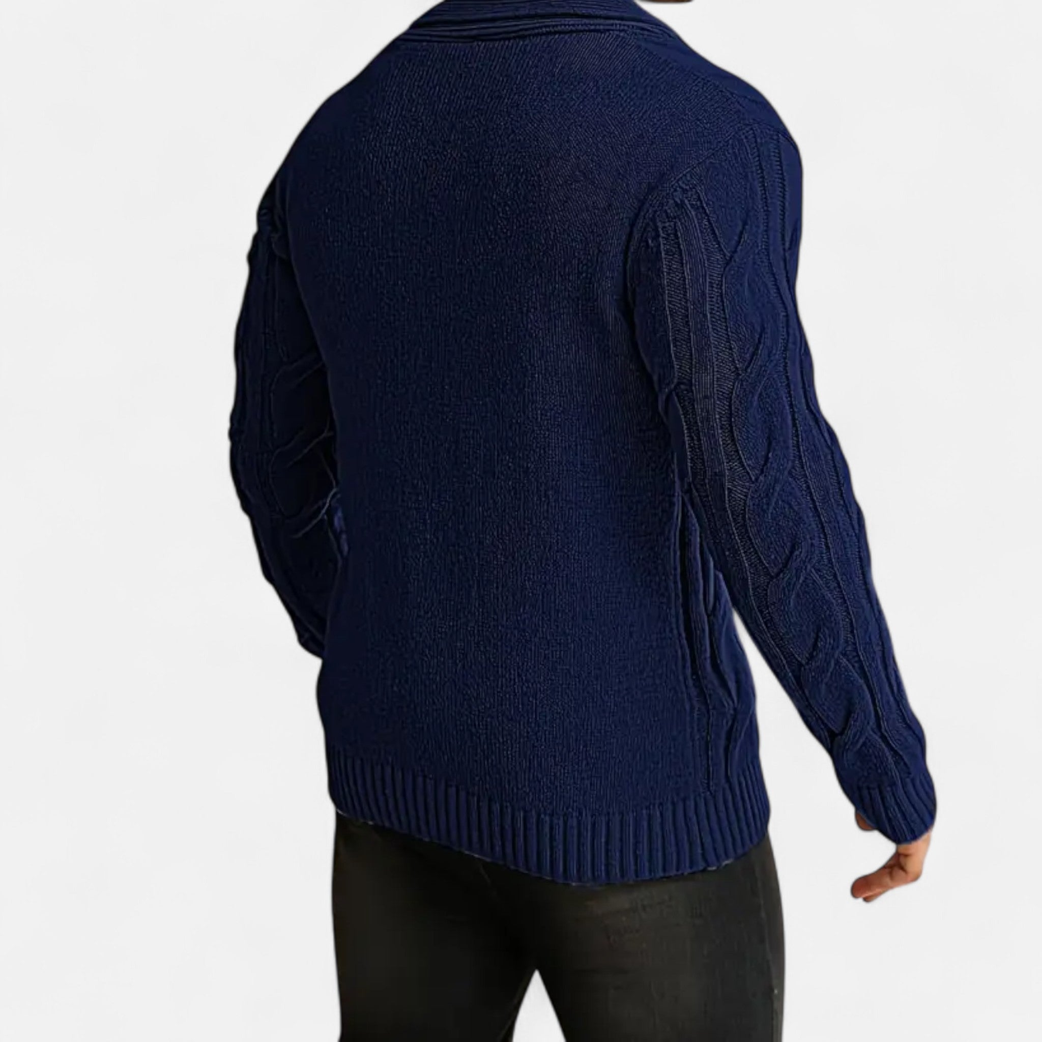 Velclairemode | Men's Cardigan Geometric Patterns Winter Elegance