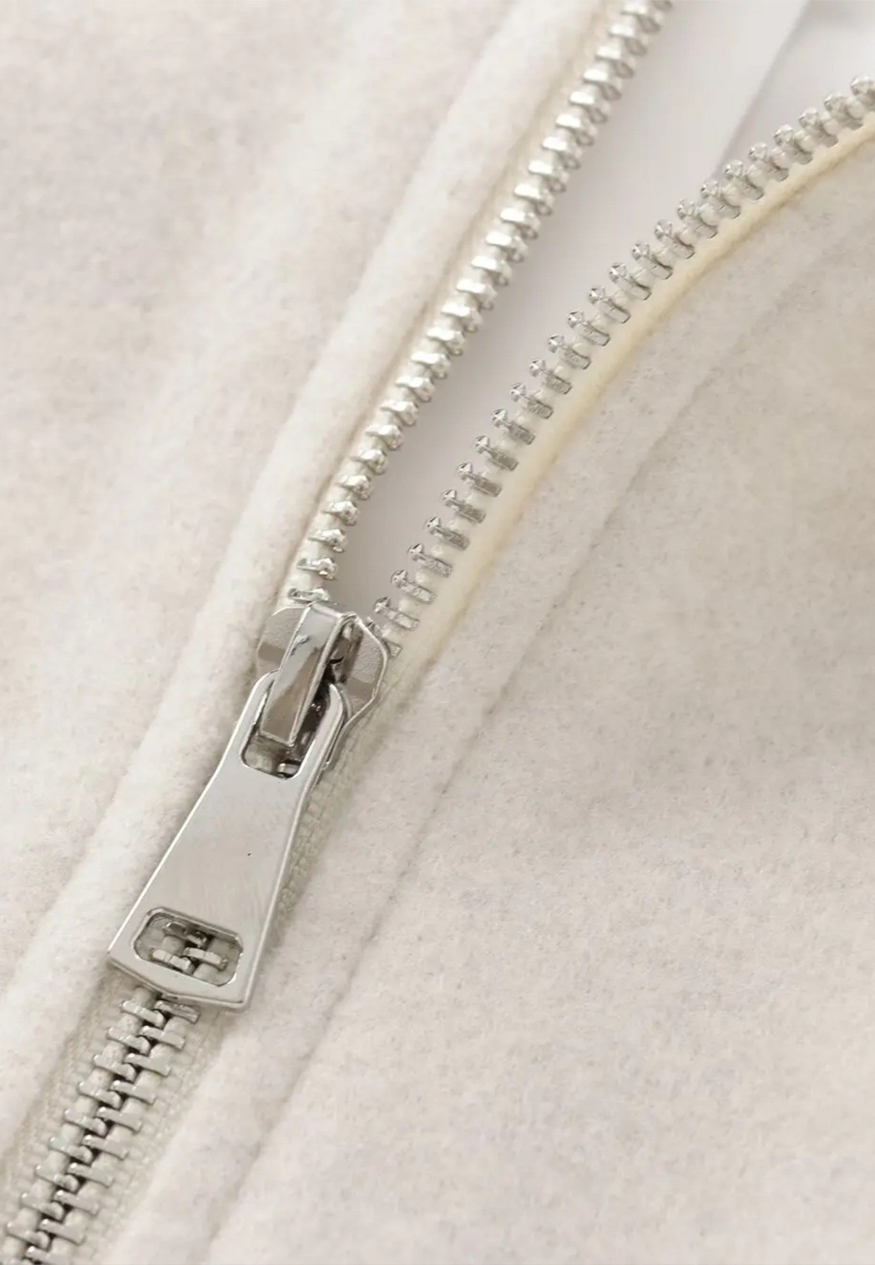 Veste Bomber en Polaire à Manches Longues et Fermeture Éclair pour Femme