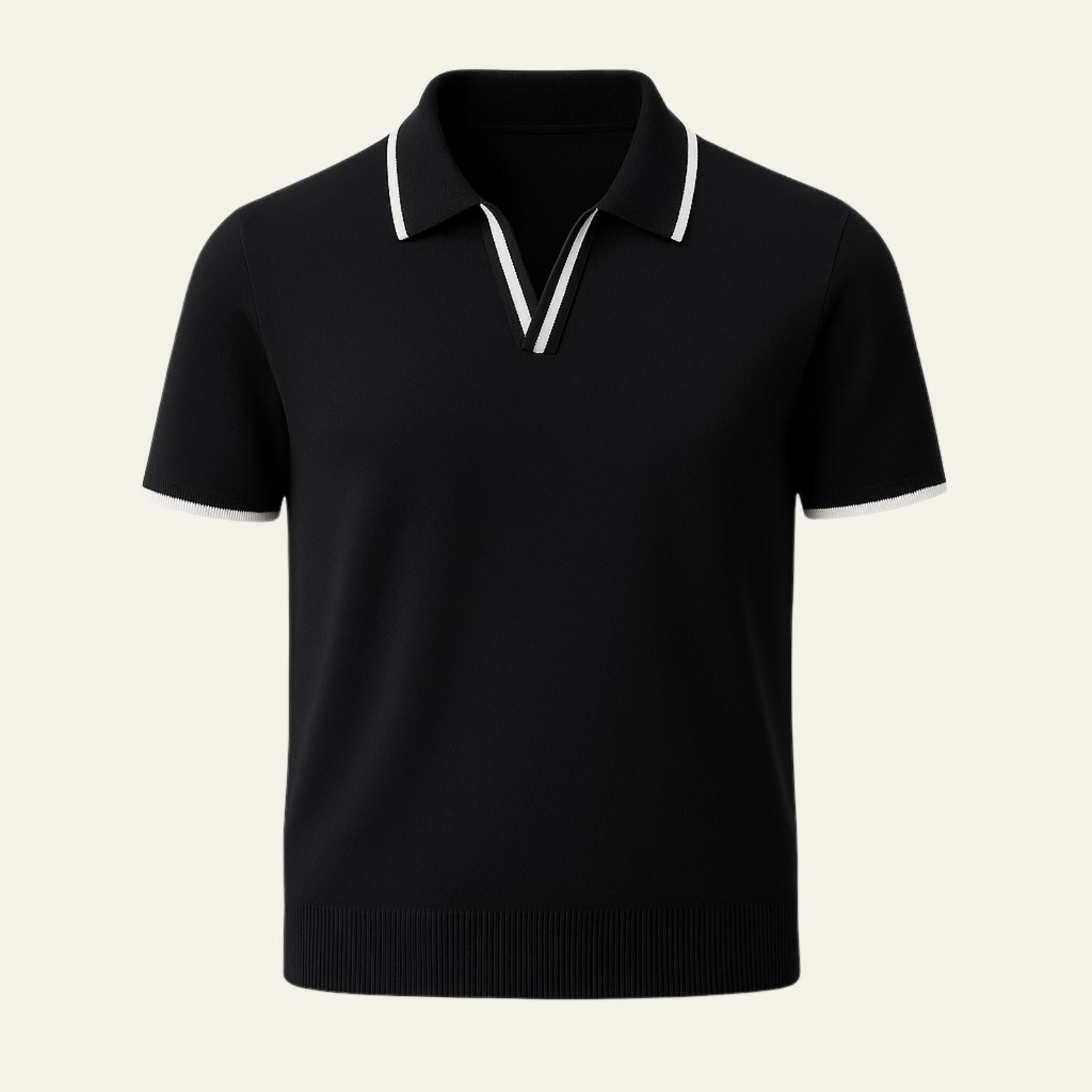 Polo en Maille de Coton et Polyester à Manches Courtes pour Homme Coupe Slim